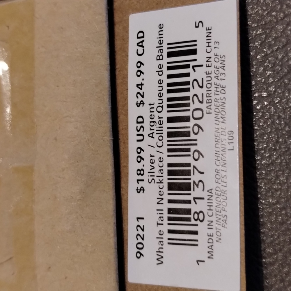 Cubic Zirconia Silver Necklace  Whale Tail Necklace Amanda Blu NWT - Picture 7 of 9